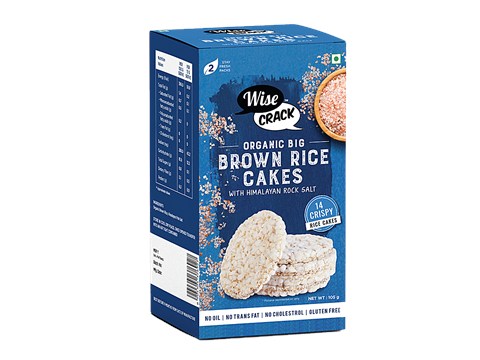 Wise Crack Organic Big Brown Rice Cakes - With Himalayan Rock Salt, 125 g