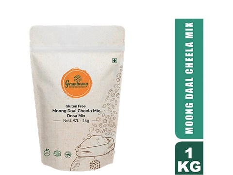 Graminway Moong Daal Cheela Mix/ Dosa Mix - Gluten Free, Protein Rich, 1 kg