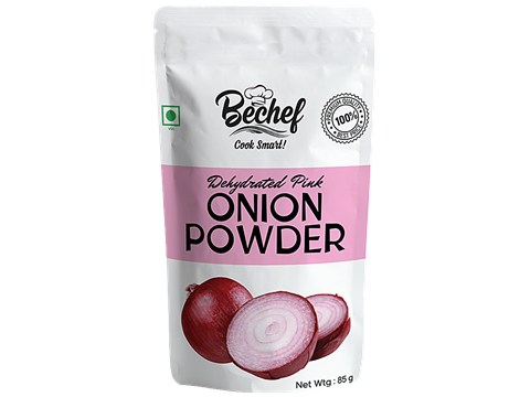Bechef Dehydrated Pink Onion Powder - Enhances Taste & Flavour, Strong Aroma, Premium Quality, 85 g