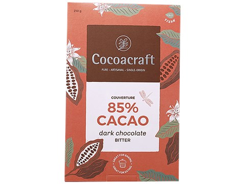 Cocoacraft Dark Chocolate - 85% Cacao Couverture, 210 g