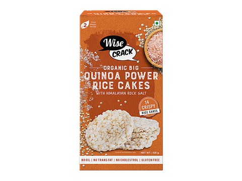 Wise Crack Organic Big Quinoa Power Rice Cakes - With Himalayan Rock Salt, 125 g