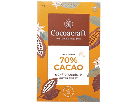 Cocoacraft Dark Chocolate - 70% Cacao Couverture, 210 g