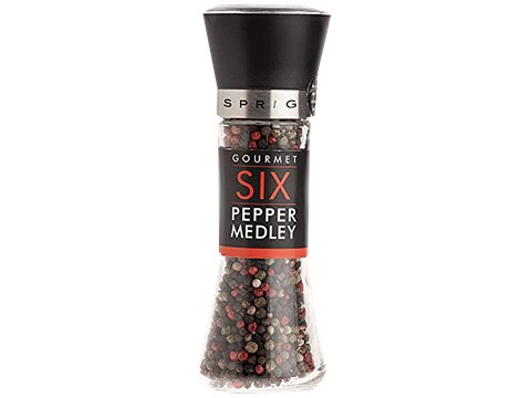 Sprig Six Pepper Medley - Gourmet Whole Mixed Colour Peppercorns, 85 g