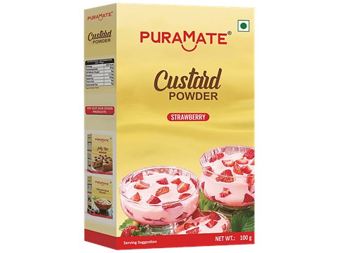 Puramate Custard Powder - Strawberry, 100 g