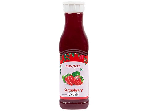 Puramate Strawberry Crush For Perfect Drink - Vegetarian, 750 ml