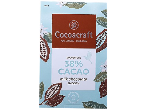 Cocoacraft Milk Chocolate - 38% Cacao Couverture, 210 g