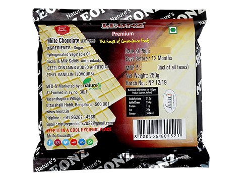 Leonz White Chocolate Bar - Smooth & Rich, For Snacking, Desserts, Baking Use, 250 g
