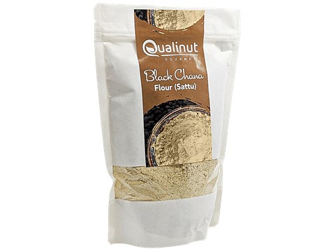 Qualinut Gourmet Black Chana Flour/ Sattu -  Protein Rich, 500 g