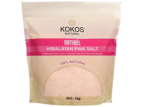 Kokos Natural Himalayan Pink Salt - Pure, Contains Essential Minerals & Detoxifies Body, 1 kg