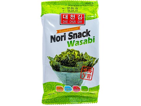 Dae Chun Gim Roasted Seaweed Nori Snack - Wasabi, 5 g