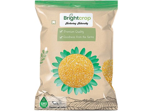 Brightcrop Corn Daliya - Organic, Natural, Indigenous Variety, For Making Breakfast, Porridge, 1 kg