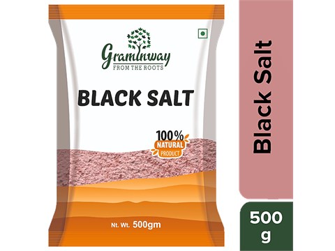 Graminway Black Salt - Natural Minerals Rich Seasoning, Enhances Taste & Flavour, Maintains Electrolytes Balance, 500 g