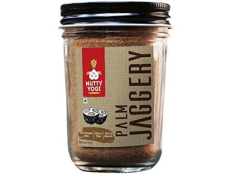Nutty Yogi Palm Jaggery - Natural Sweetener, Rich In Fibre & Minerals, No Preservatives, 125 g
