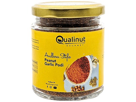 Qualinut Gourmet Andhra Style Peanut Garlic Podi - Rich In Flavour & Aroma, 100 g