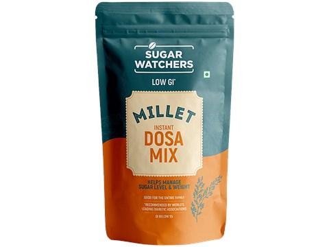 Sugar Watchers Millet Low GI Instant Dosa Mix | Diabetic Friendly | Gluten Free, 200 g