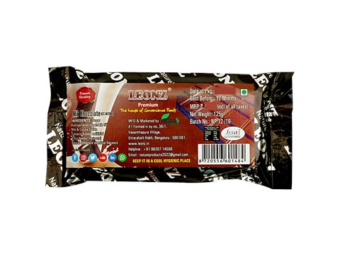 Leonz Milk Chocolate Bar - Smooth & Rich, For Snacking, Desserts, Baking Use, 125 g