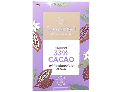 Cocoacraft White Chocolate - 33% Cacao Couverture, 210 g