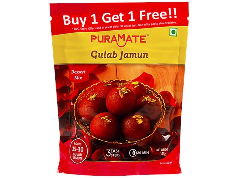 Puramate Gulab Jamun Dessert Mix, 175 g