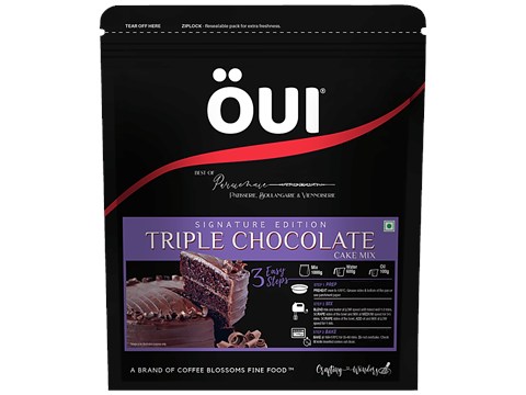 OUI Triple Chocolate Cake Mix - Signature Edition, Super Soft, Fluffy, 1 kg