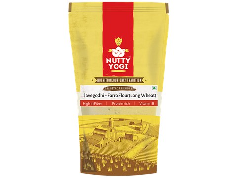 Nutty Yogi Javegodhi Farro Flour/Atta - Rich In Vitamin, Protein & Fibre, Gluten Free, 500 g