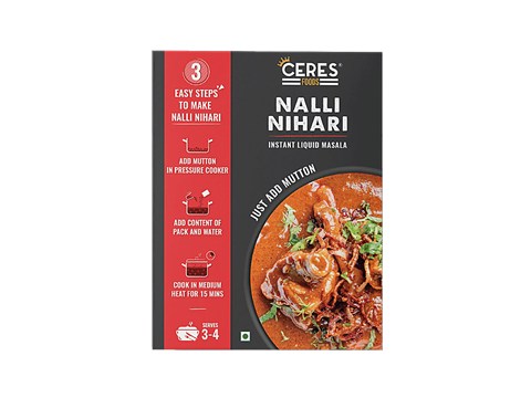 Ceres Foods Nalli Nihari Instant Liquid Masala - Mutton Cooking Paste, Ready To Cook Gravy, Curry Paste, 200 g
