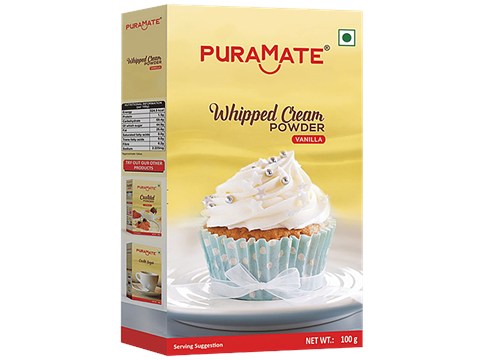 Puramate Whipped Cream Powder - Vanilla, 100 g