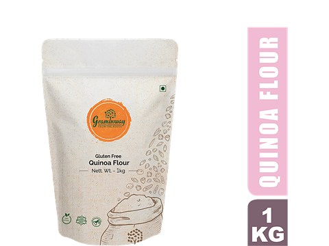 Graminway Quinoa Flour - Gluten Free, Dietary Fibre, Protein Rich, Healthy Alternative For Breads, Chapati, 1 kg