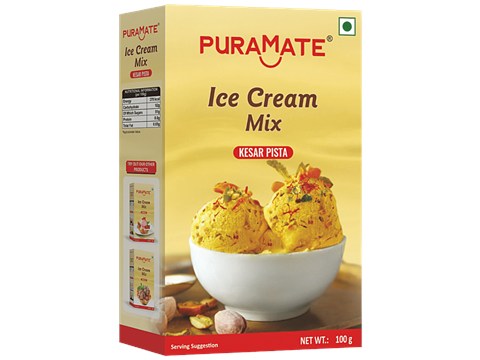 Puramate Ice Cream Mix - Kesar Pista, 100 g