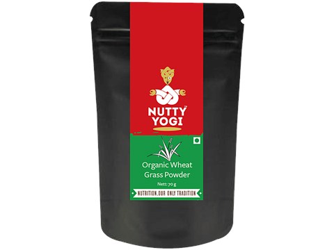 Nutty Yogi Organic Wheat Grass Powder - Pure & Natural, 70 g