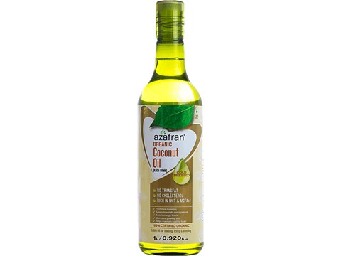 Azafran Organic Cold Pressed Coconut Oil, 1 L