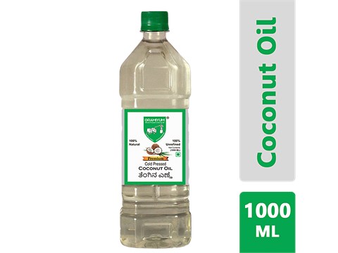 Gramiyum Chekku/Cold Pressed Coconut Oil - Natural & Unrefined, Premium, 1 L
