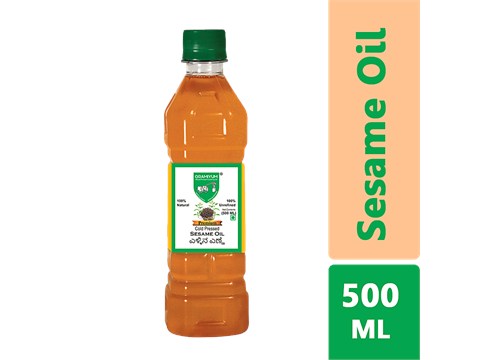 Gramiyum Chekku/Cold Pressed Sesame Oil - Natural & Unrefined, Premium, 500 ml