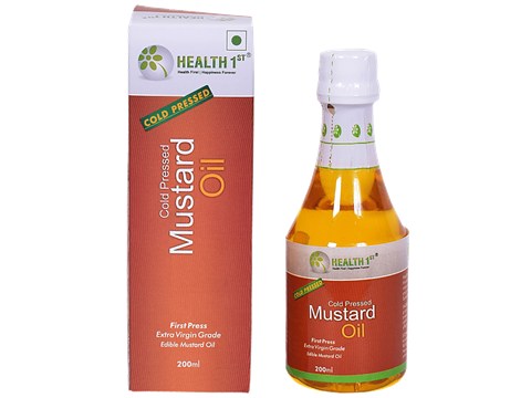 Health 1st Mustard Oil - Cold Pressed, 200 ml