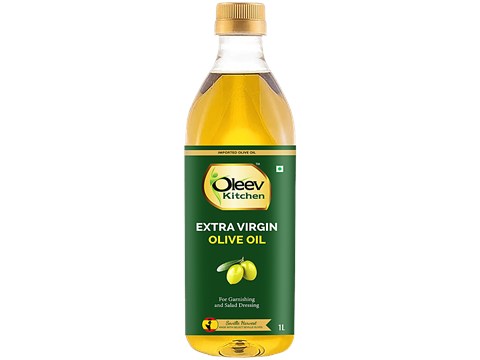 Oleev Kitchen Extra Virgin Olive Oil - Garnishing & Salad Dressing, 1 L