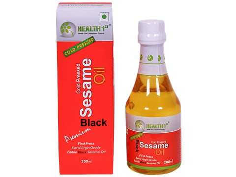 Health 1st Sesame Oil Cold Pressed - Black, 200 ml
