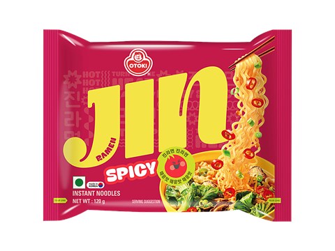 Ottogi Jin Ramen Korean Style Instant Noodles - Spicy, 120 g