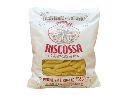 Riscossa Penne Zite Rigate Bronze-cut Pasta, 500 g