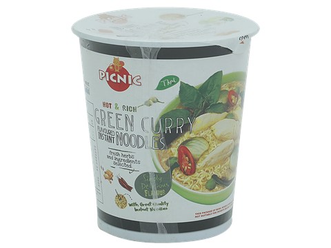 Picnic Instant Thai Noodles - Hot & Rich Green Curry, 60 g