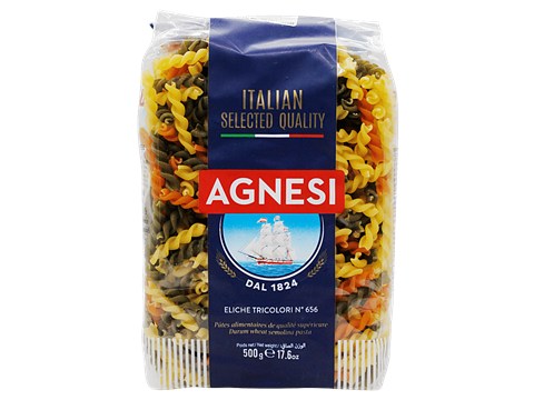 Agnesi Durum Wheat Pasta - Eliche Tricolori N* 656, 500 g