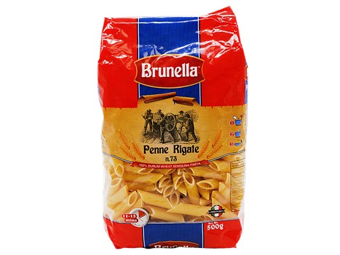 Brunella Durum Wheat Pasta - Penne Rigate 073, 500 g