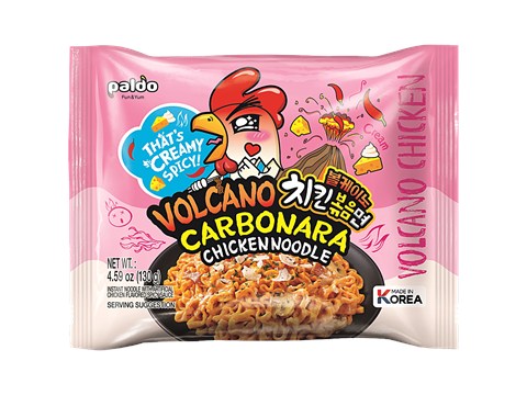 Paldo Volcano Carbonara Instant Korean Chicken Noodle, 130 g