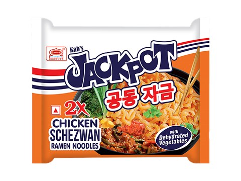 Kab's Jackpot 2x Chicken Schezwan Ramen Noodles, 100 g