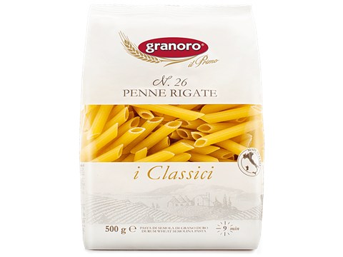 Granoro I Classici Durum Wheat Pasta - N. 26 Penne Rigate, 500 g