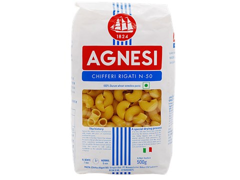 Agnesi Durum Wheat Pasta - Chifferi Rigati N.50, 500 g