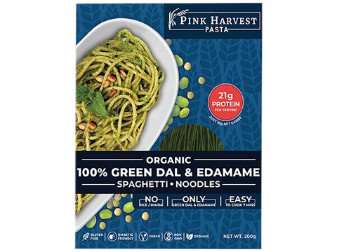 Pink Harvest Farms Green Dal & Edamame Spaghetti Noodles, 200 g