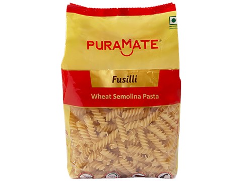 Puramate Fusilli - Wheat Semolina Pasta, Rich Authentic Italian Taste, 500 g