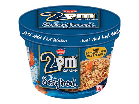 2PM Noodles Thai Seafood Cup Noodles With Dehydrated Fish Cake & Seaweed, 70 g