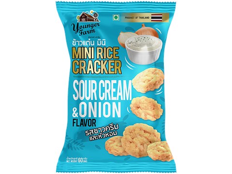 Younger Farm Sour Cream & Onion Flavour Mini Rice Cracker, 60 g