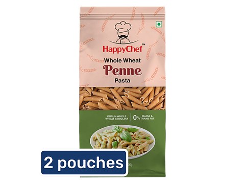 HappyChef Pasta - Penne Whole Wheat, 2x500 g