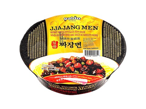 Paldo Jjajang Men King Bowl Korean Noodles - Non Spicy, With Black Bean Sauce, 190 g